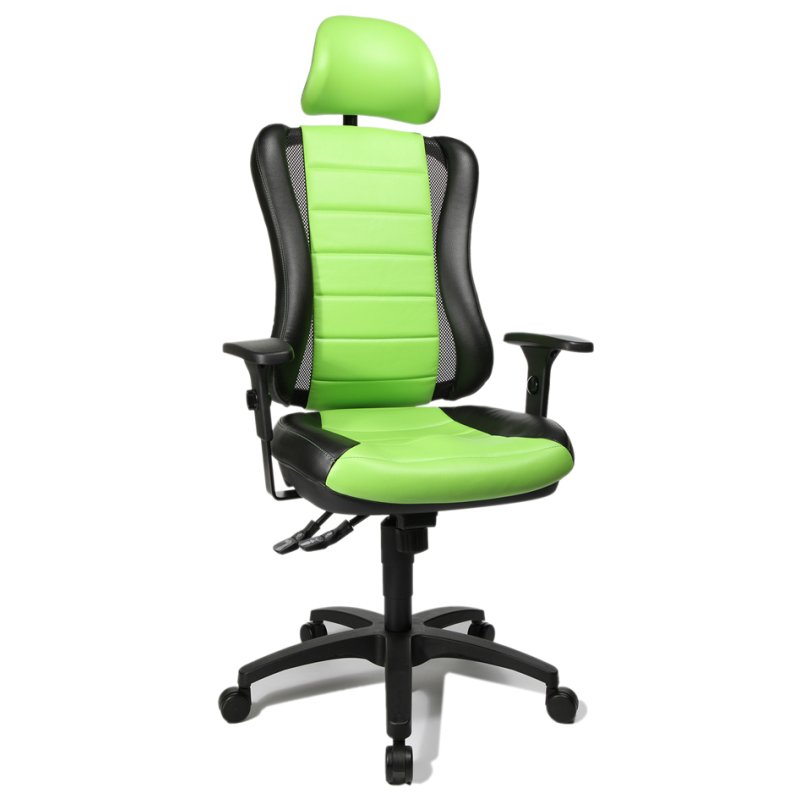 Topstar bureaustoel Head Point RS, zwart/groen, lendenwirvelsteun